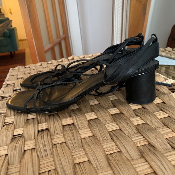 & Other Stories Strappy Round Heel Leather Sandals Size 10 - Picture 4 of 8